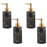 Kuber Industries Liquid Soap Dispenser | Handwash Soap Dispenser | Soap Dispenser for Wash Basin | Shampoo Dispenser Bottle | Bathroom Dispenser Bottle | 350 ml | Pack of 4 | Black
